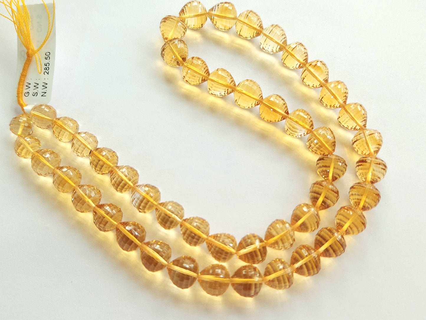 Natural Citrine Onion Shape Concave Cut Beads