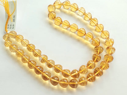 Natural Citrine Onion Shape Concave Cut Beads