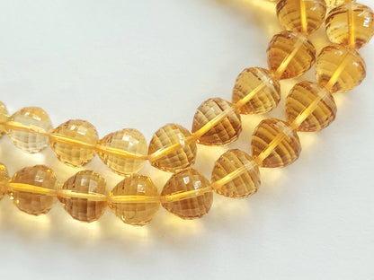 Natural Citrine Onion Shape Concave Cut Beads