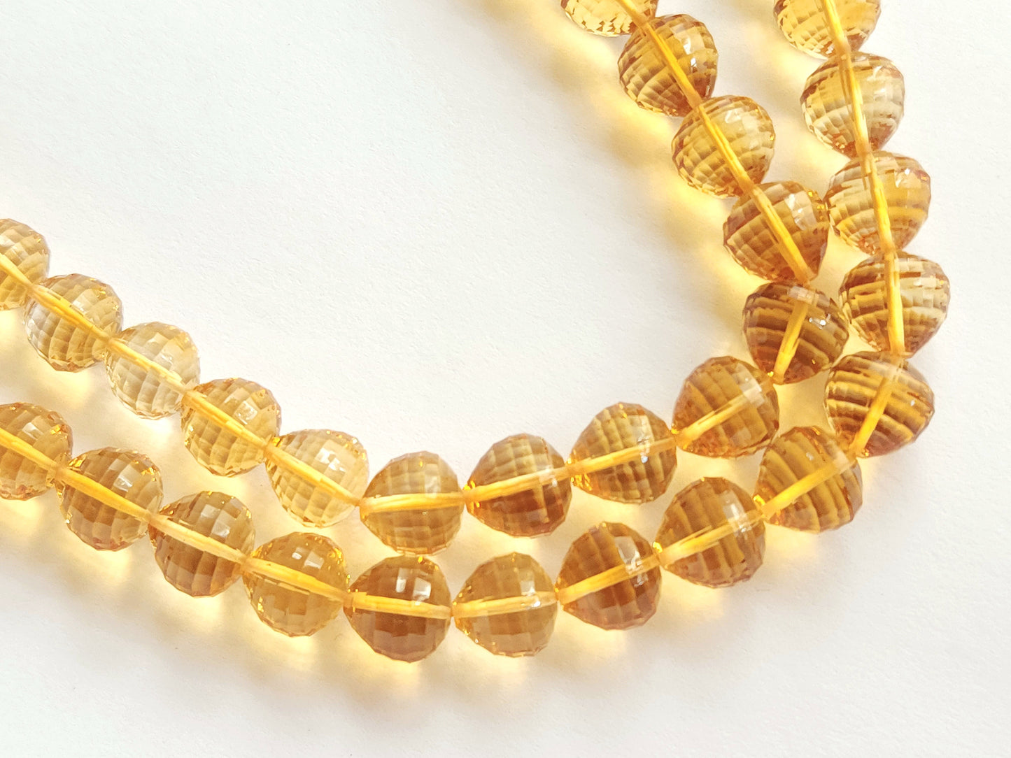 Natural Citrine Onion Shape Concave Cut Beads