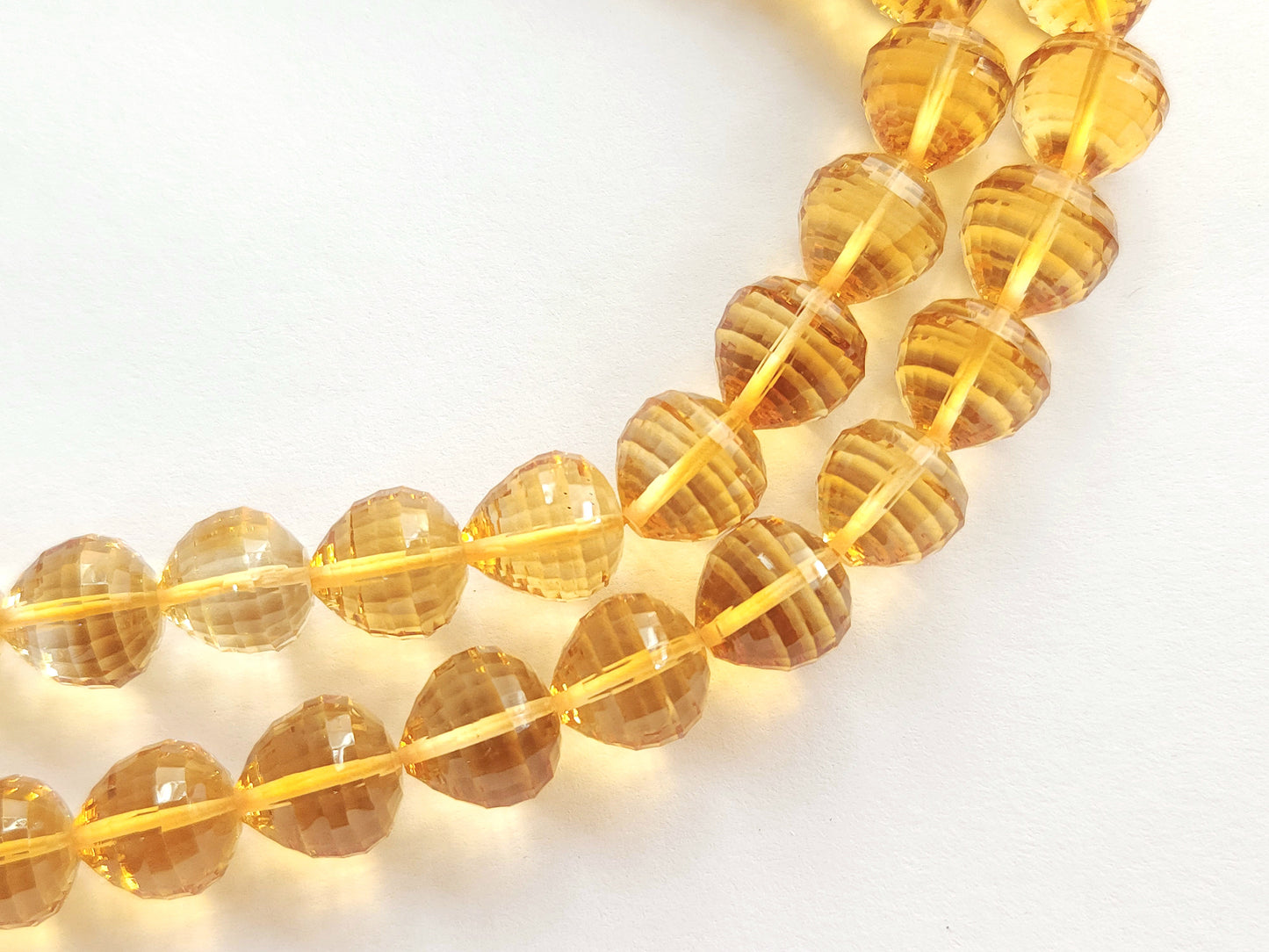 Natural Citrine Onion Shape Concave Cut Beads