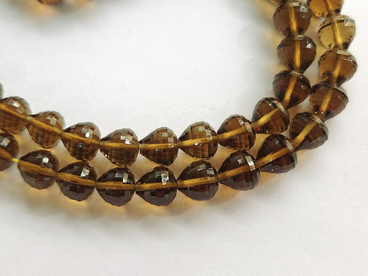 Natural Cognac Quartz Onion Shape Concave Cut Beads