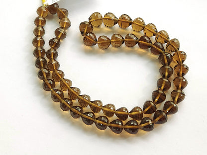 Natural Cognac Quartz Onion Shape Concave Cut Beads