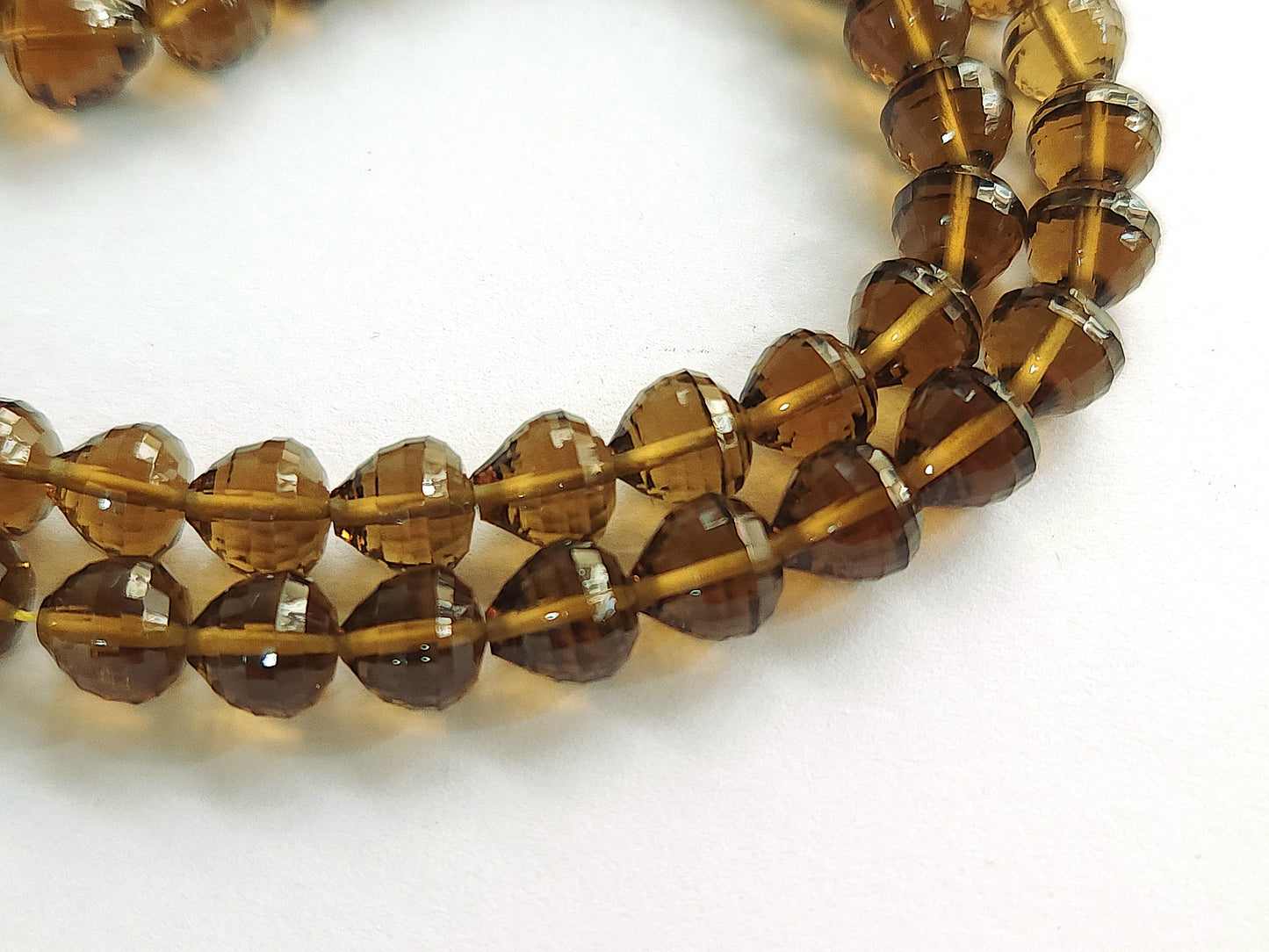 Natural Cognac Quartz Onion Shape Concave Cut Beads
