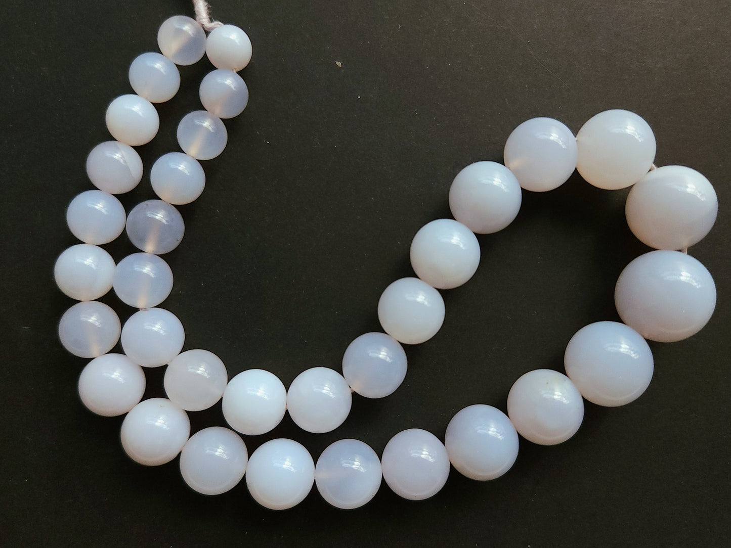 Natural Blue Chalcedony Smooth Sphere/Round Shape Beads
