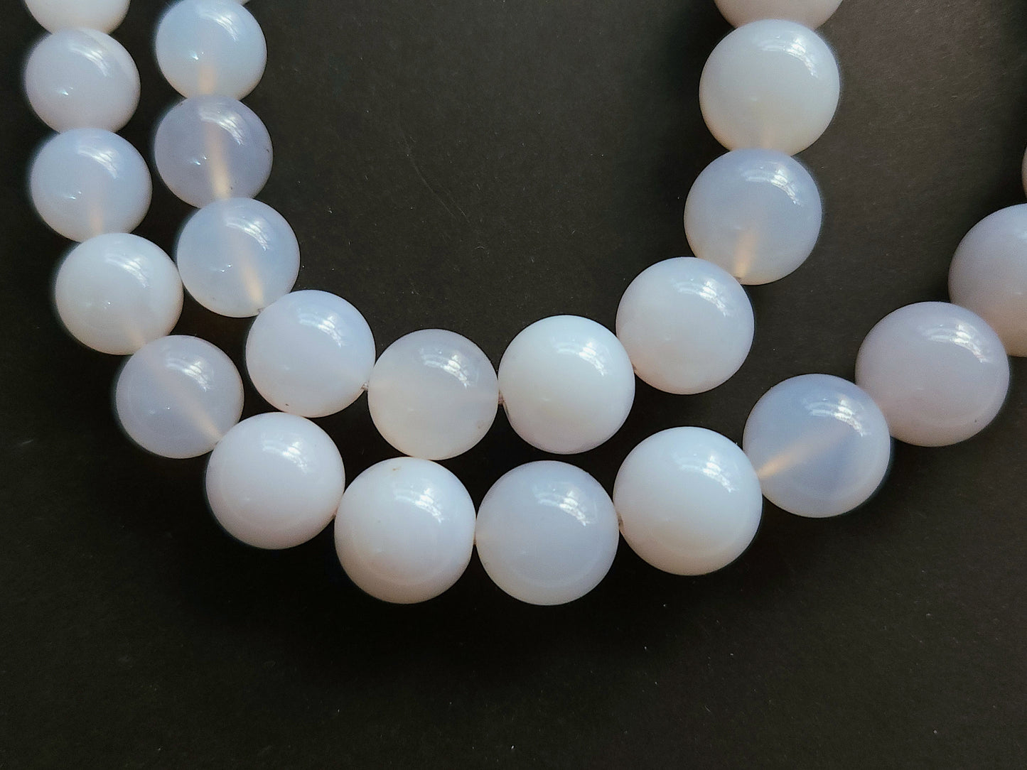 Natural Blue Chalcedony Smooth Sphere/Round Shape Beads