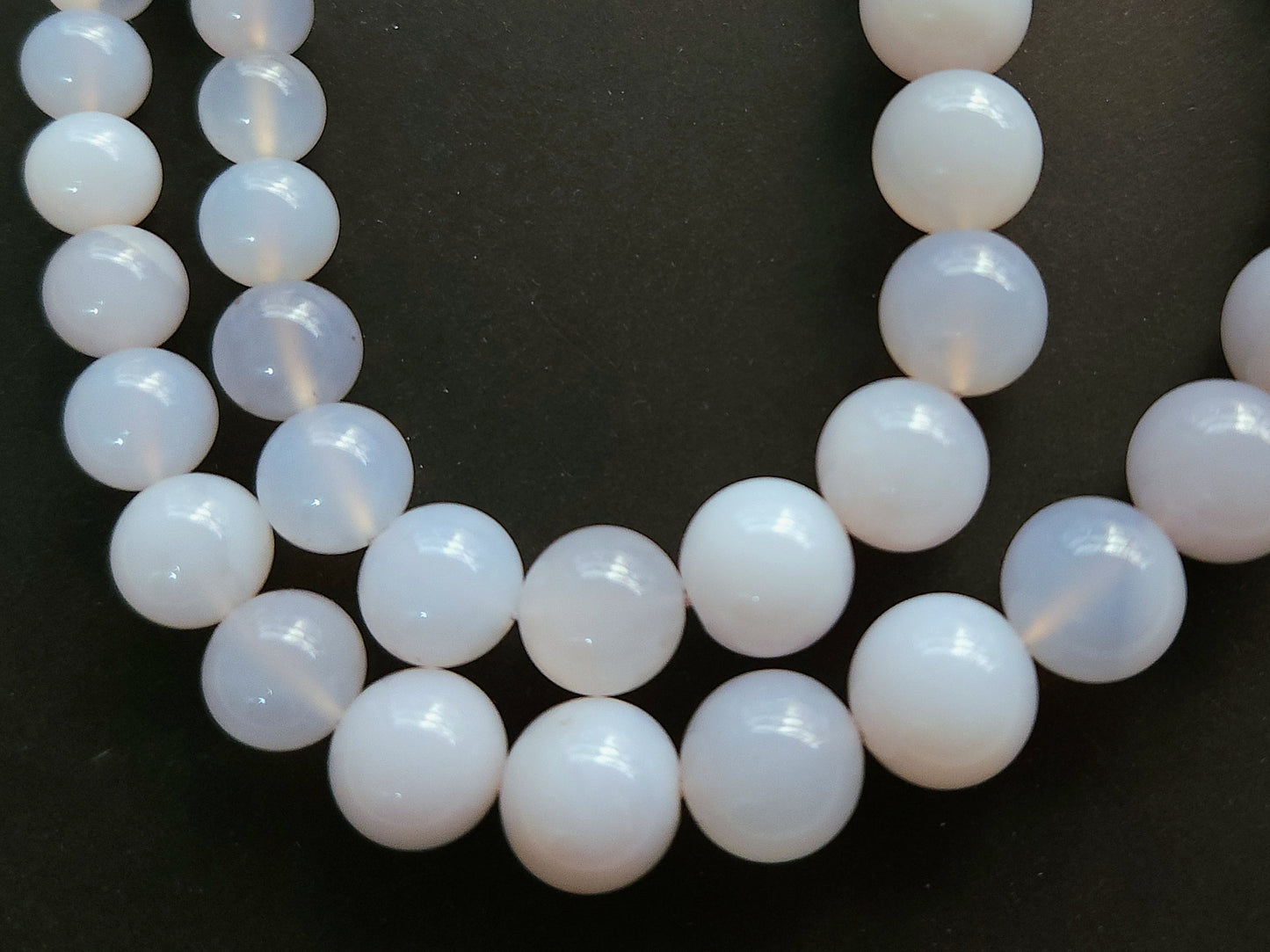 Natural Blue Chalcedony Smooth Sphere/Round Shape Beads