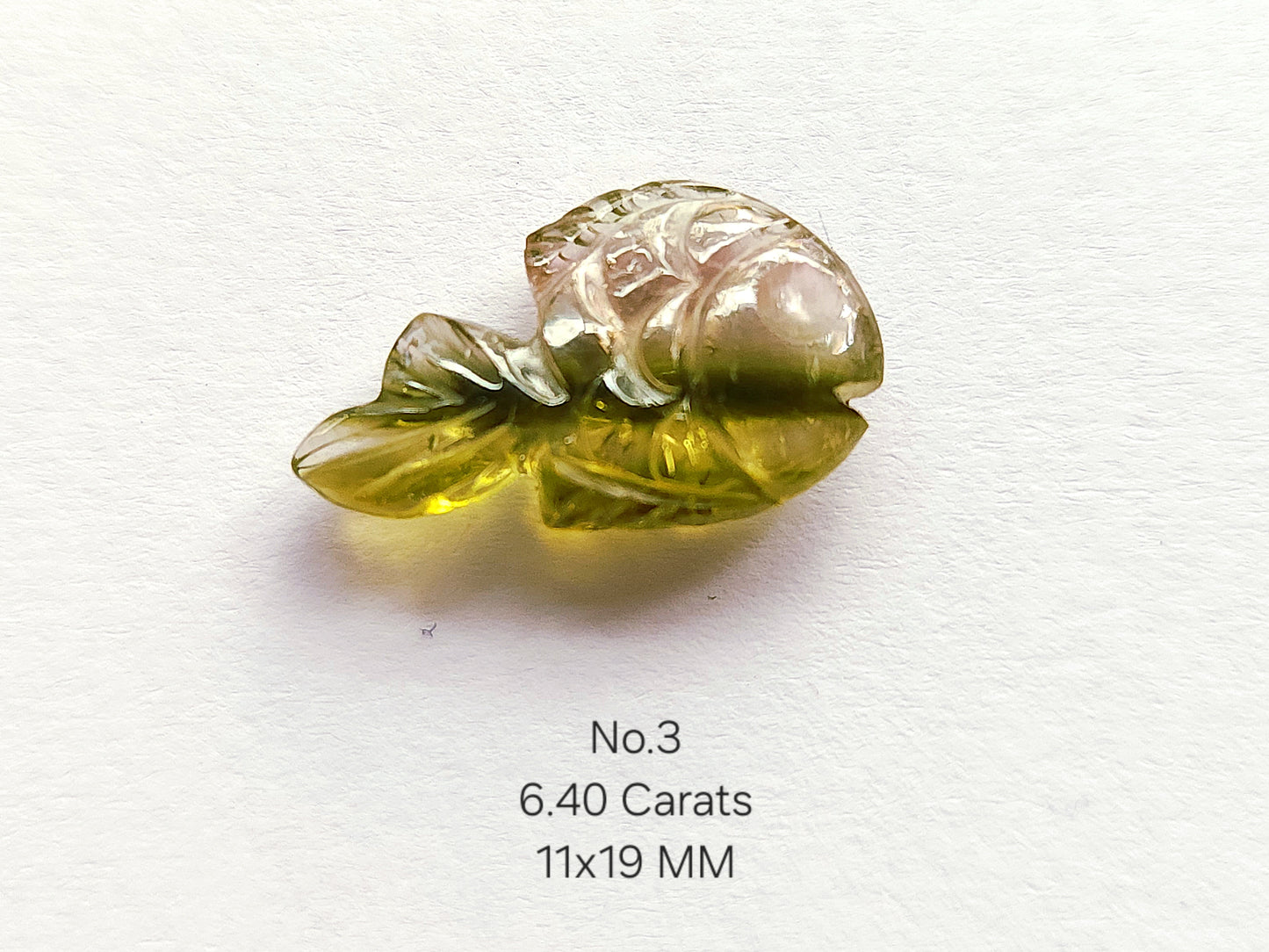 Natural Bi-Tourmaline Hand-Carved Fishes