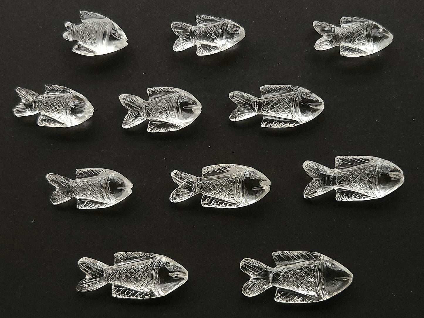 Natural Crystal Gemstone Quartz Hand-Carved Fishes