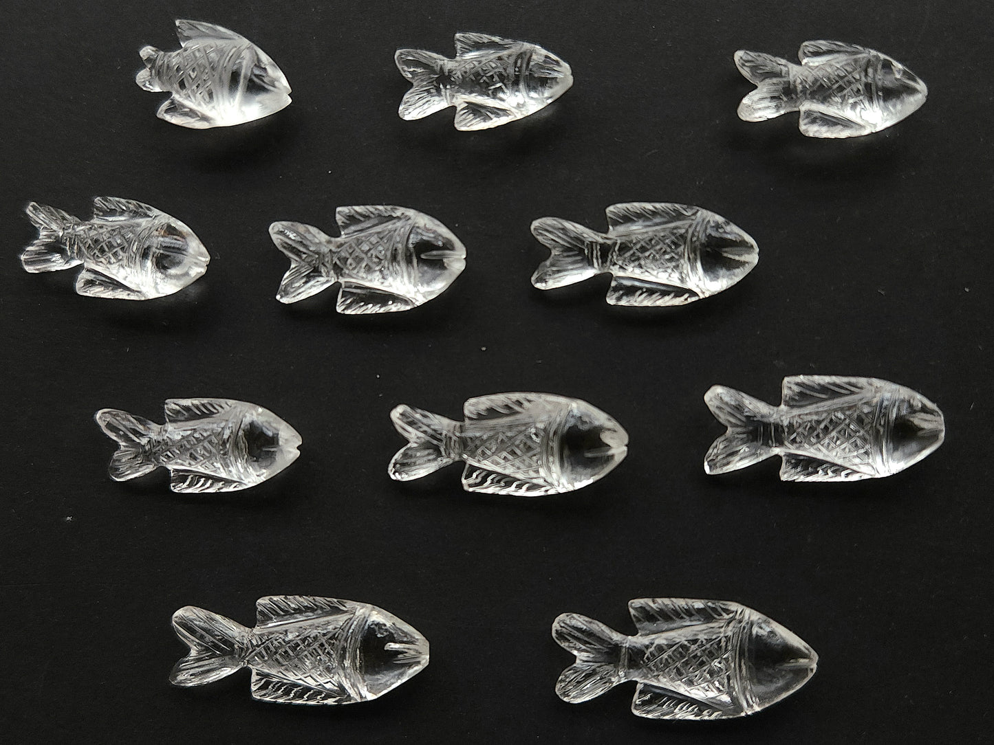 Natural Crystal Gemstone Quartz Hand-Carved Fishes