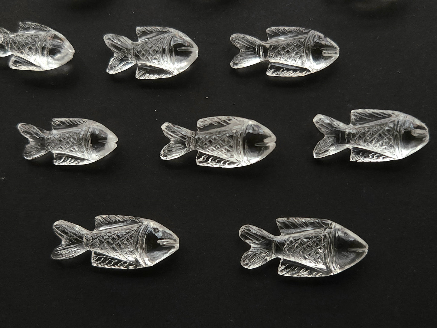 Natural Crystal Gemstone Quartz Hand-Carved Fishes