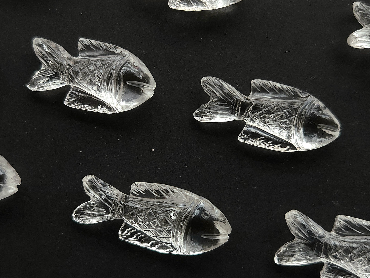Natural Crystal Gemstone Quartz Hand-Carved Fishes