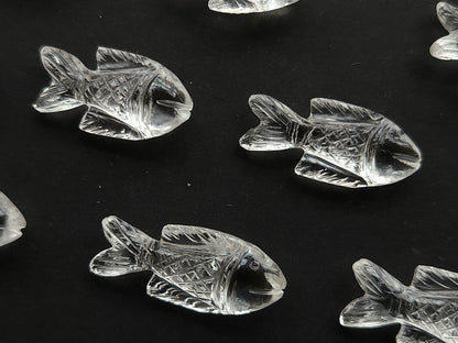 Natural Crystal Gemstone Quartz Hand-Carved Fishes