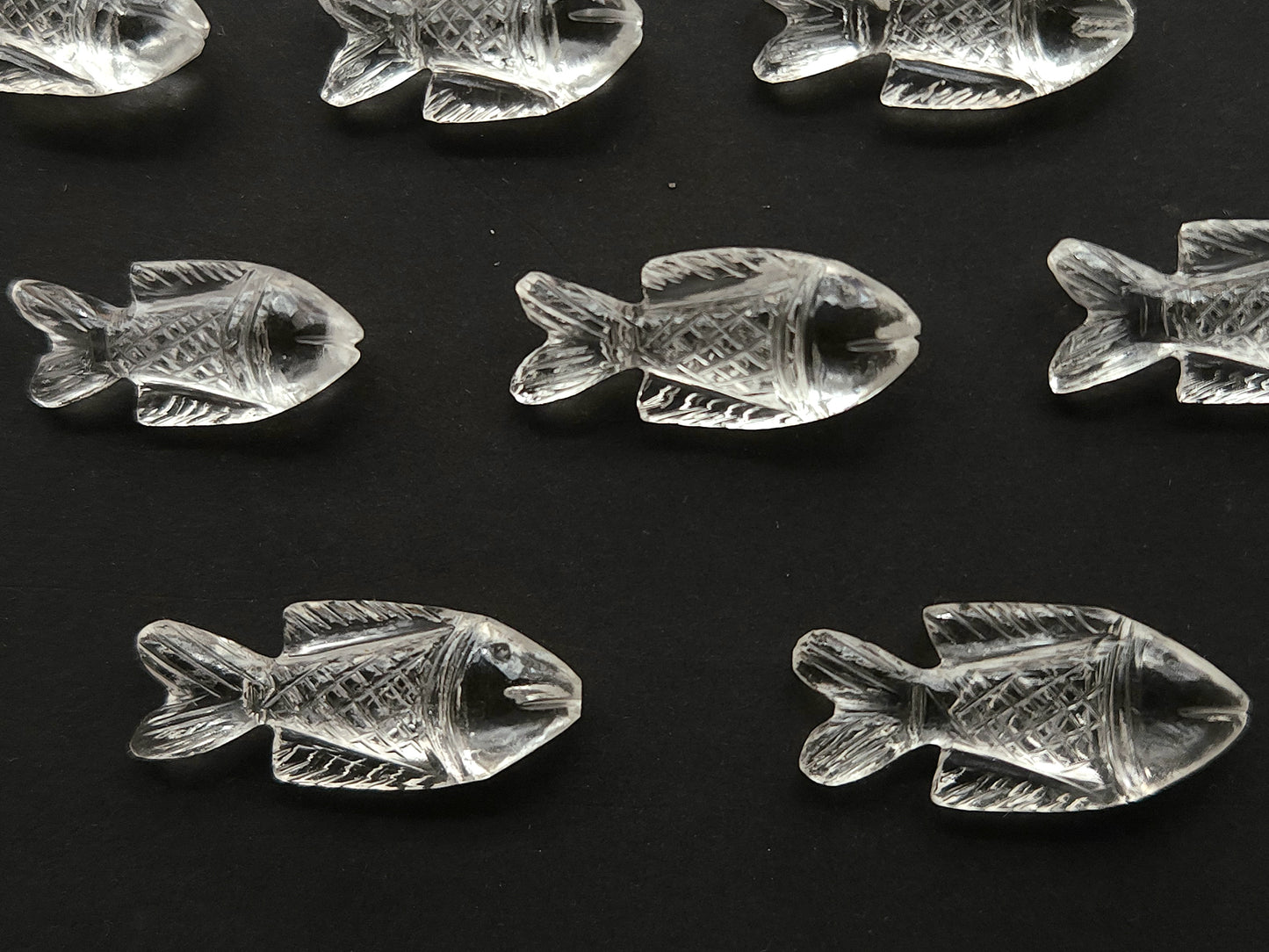 Natural Crystal Gemstone Quartz Hand-Carved Fishes