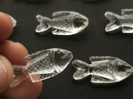 Natural Crystal Gemstone Quartz Hand-Carved Fishes