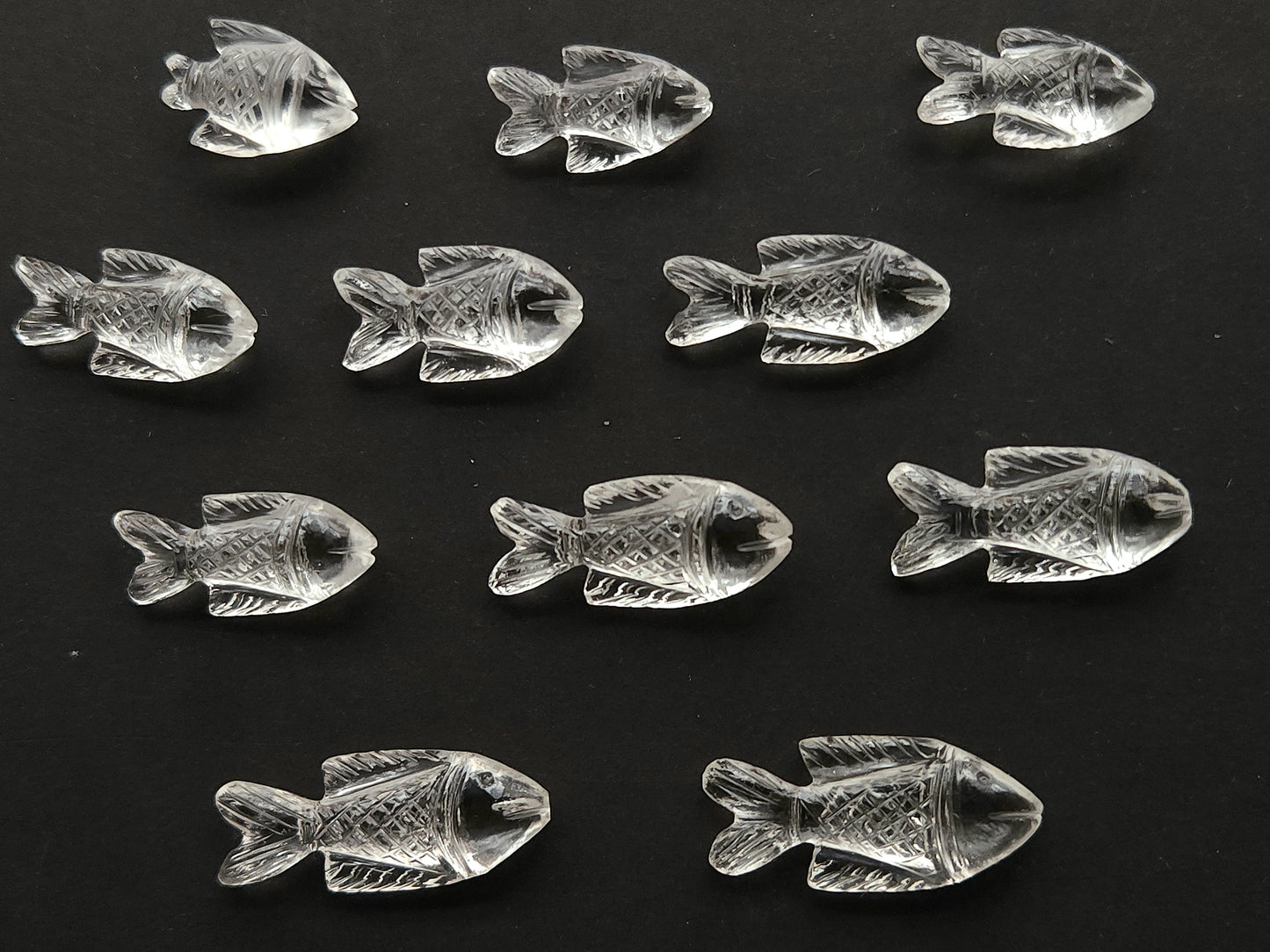 Natural Crystal Gemstone Quartz Hand-Carved Fishes