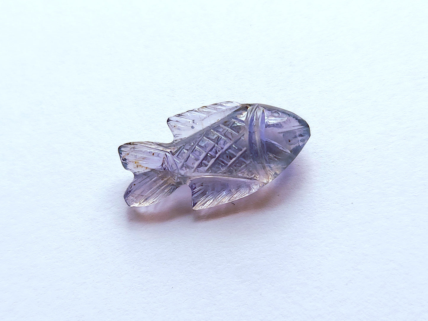 Natural Iolite Gemstone Hand-Carved Fishes