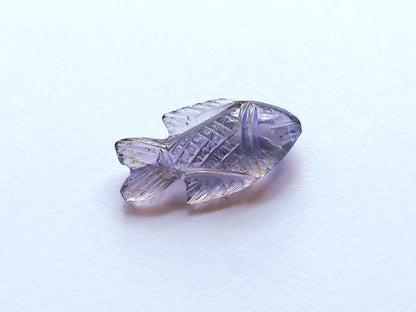 Natural Iolite Gemstone Hand-Carved Fishes