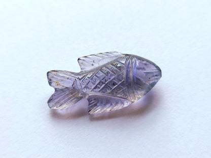 Natural Iolite Gemstone Hand-Carved Fishes