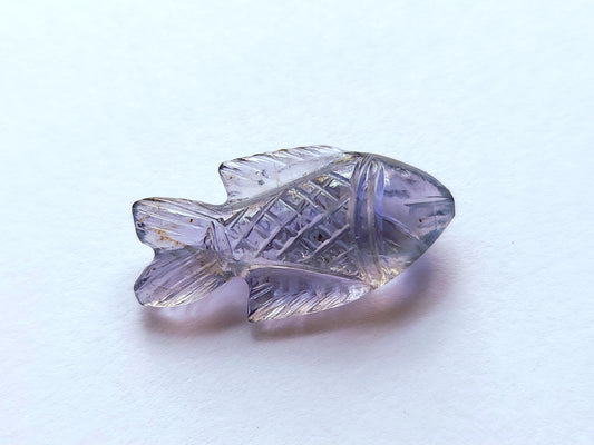 Natural Iolite Gemstone Hand-Carved Fishes