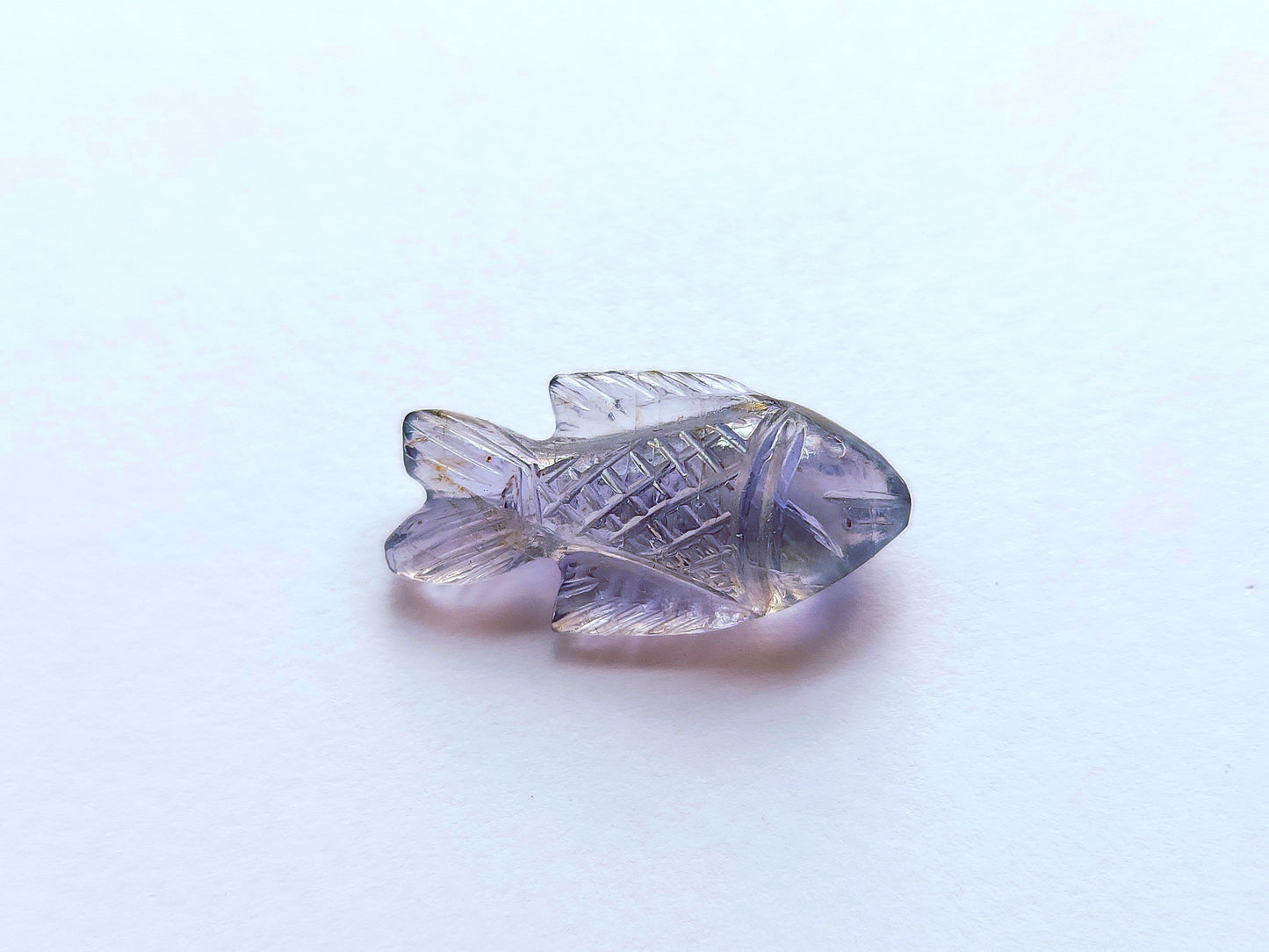 Natural Iolite Gemstone Hand-Carved Fishes