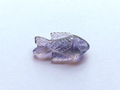 Natural Iolite Gemstone Hand-Carved Fishes