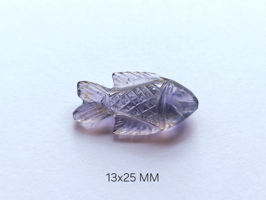 Natural Iolite Gemstone Hand-Carved Fishes