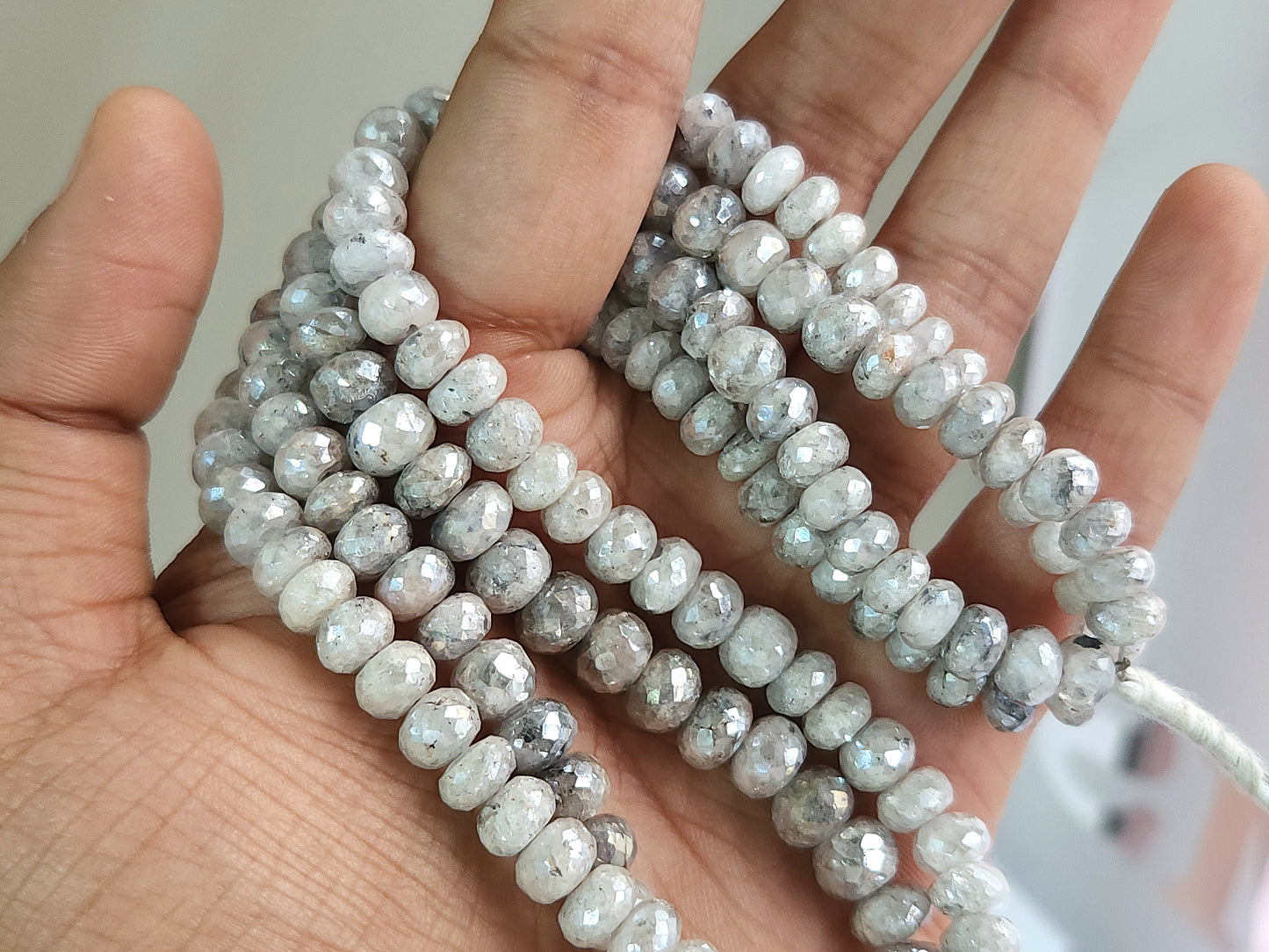 Silverite Faceted Rondelle Beads | 16 Inch