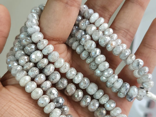Silverite Faceted Rondelle Beads | 16 Inch