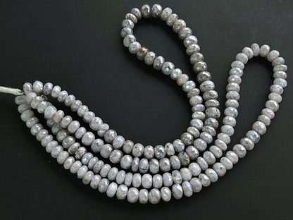 Silverite Faceted Rondelle Beads | 16 Inch