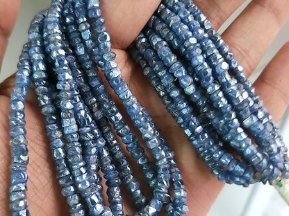 Kyanite Coated Faceted Uneven Shape Beads