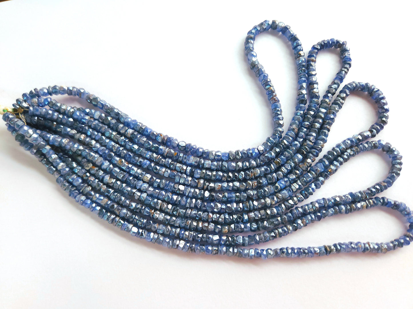 Kyanite Coated Faceted Uneven Shape Beads