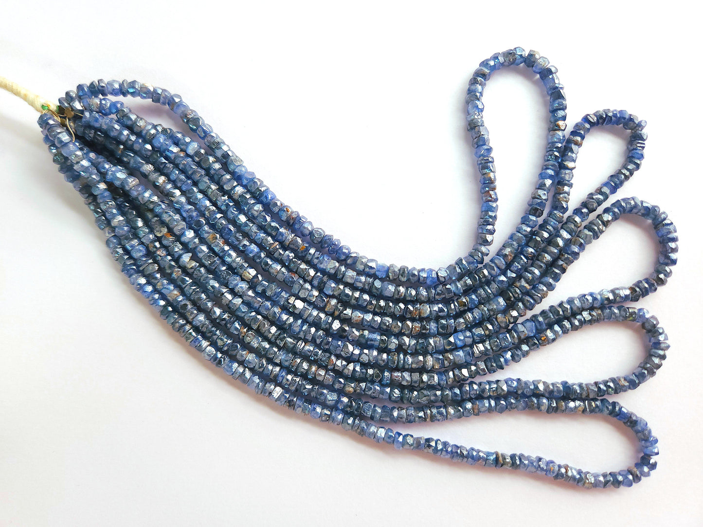 Kyanite Coated Faceted Uneven Shape Beads
