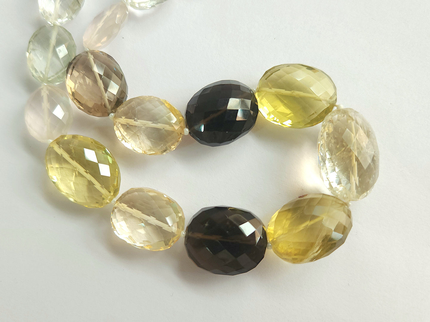 Mixed Semi Precious Gemstone Faceted Oval Shape Beads