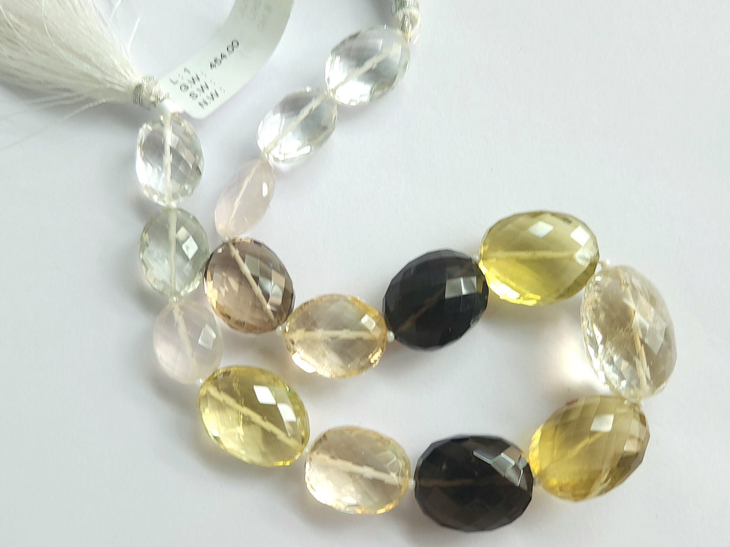 Mixed Semi Precious Gemstone Faceted Oval Shape Beads