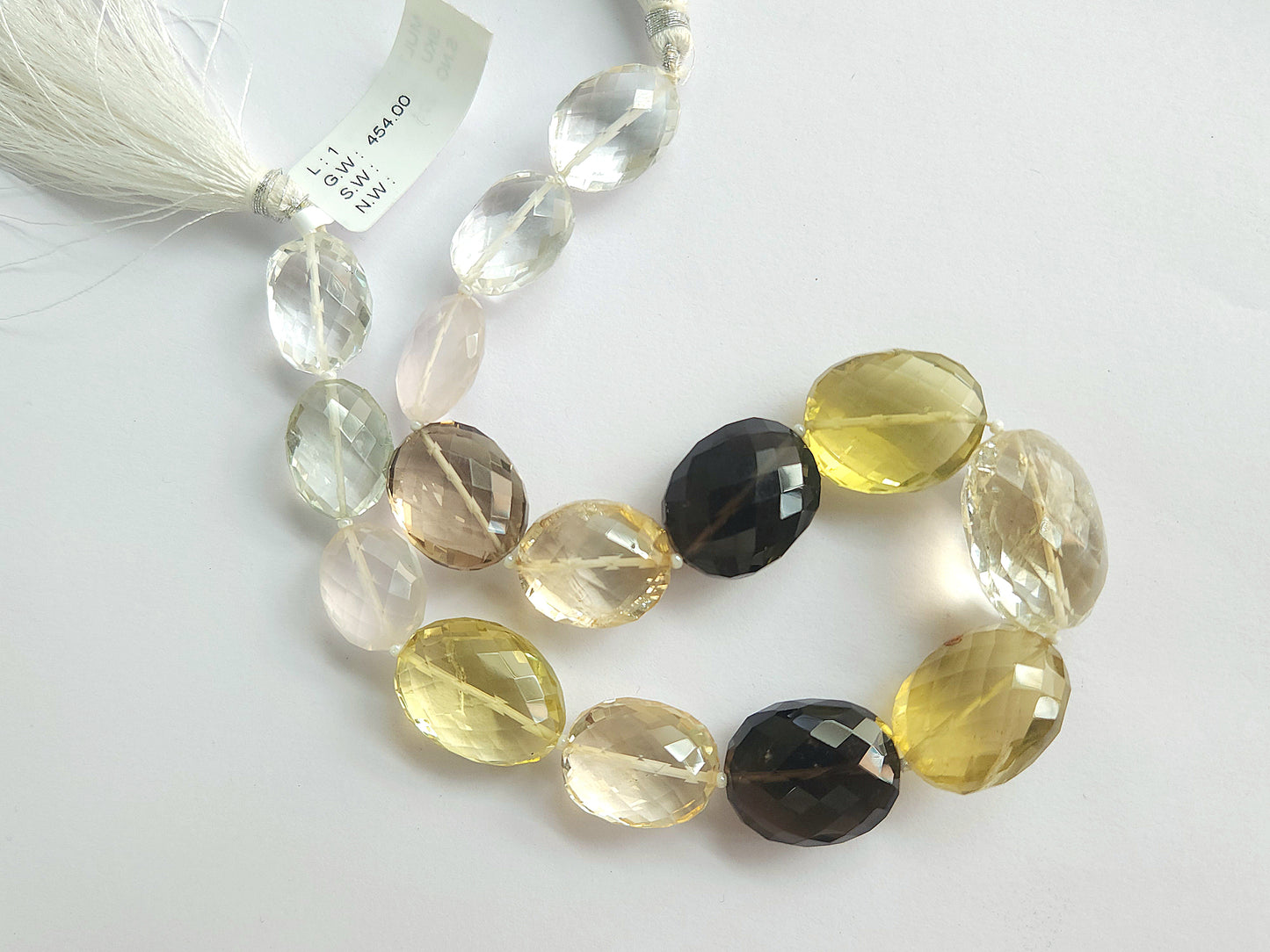 Mixed Semi Precious Gemstone Faceted Oval Shape Beads