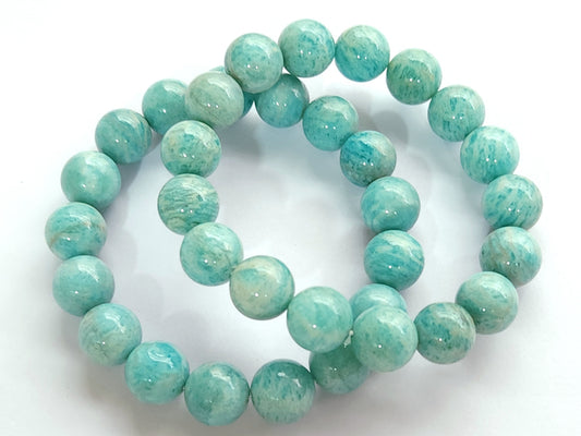 Natural Genuine Amazonite GemNatural Genuine Amazonite Gemstone Beaded Braceletstone Beaded Bracelet
