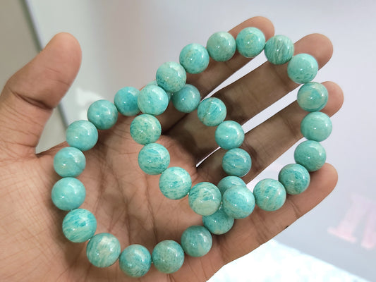 Natural Genuine Amazonite GemNatural Genuine Amazonite Gemstone Beaded Braceletstone Beaded Bracelet