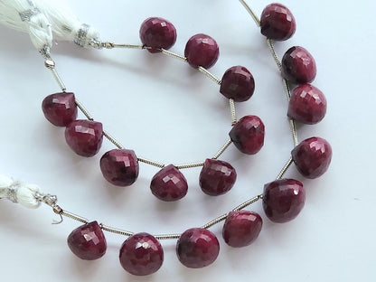 Natural Ruby (Dyed) Onion Shape Faceted Beads