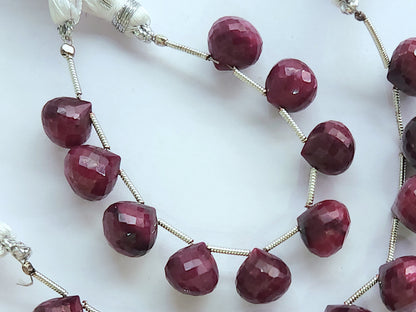 Natural Ruby (Dyed) Onion Shape Faceted Beads