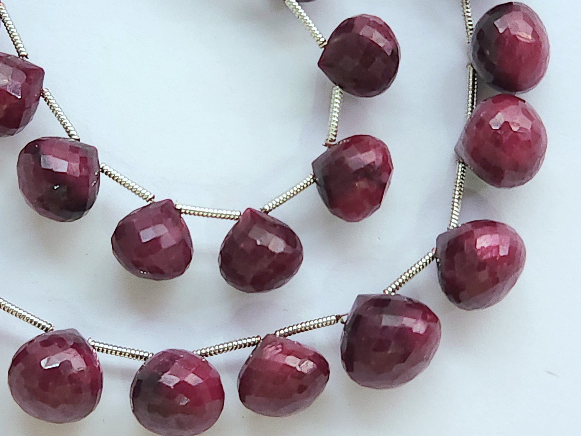 Natural Ruby ( Dyed ) Faceted Onion Shape Beads