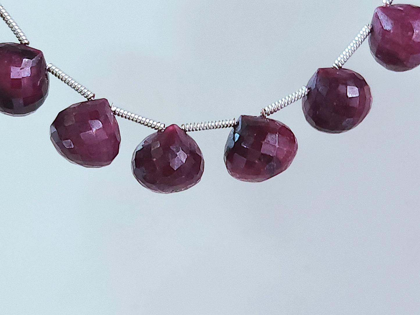 Natural Ruby (Dyed) Onion Shape Faceted Beads