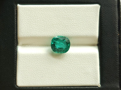 1.84 Carats Natural Zambian Emerald Cushion Shape Gemstone