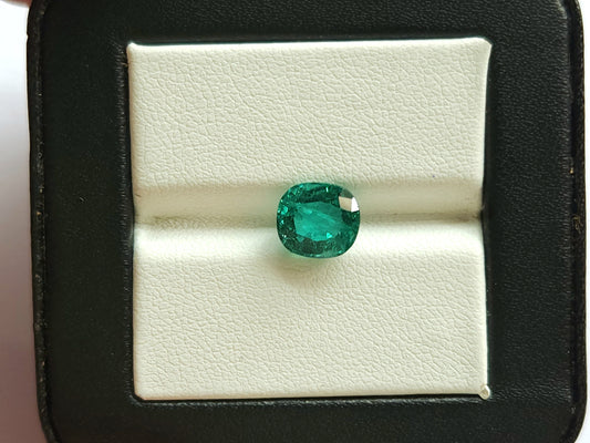 1.84 Carats Natural Zambian Emerald Cushion Shape Gemstone