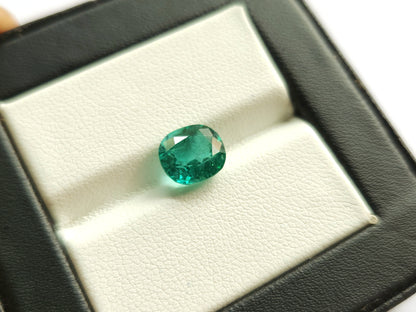 1.84 Carats Natural Zambian Emerald Cushion Shape Gemstone