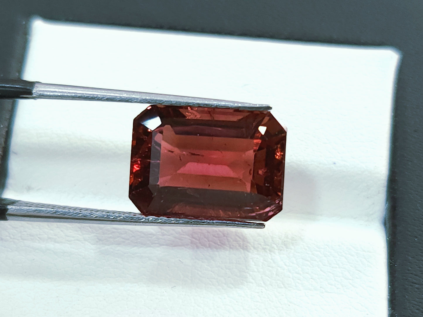 7.37 Carats Natural Pinkish Red Tourmaline Octagon Cut Gemstone