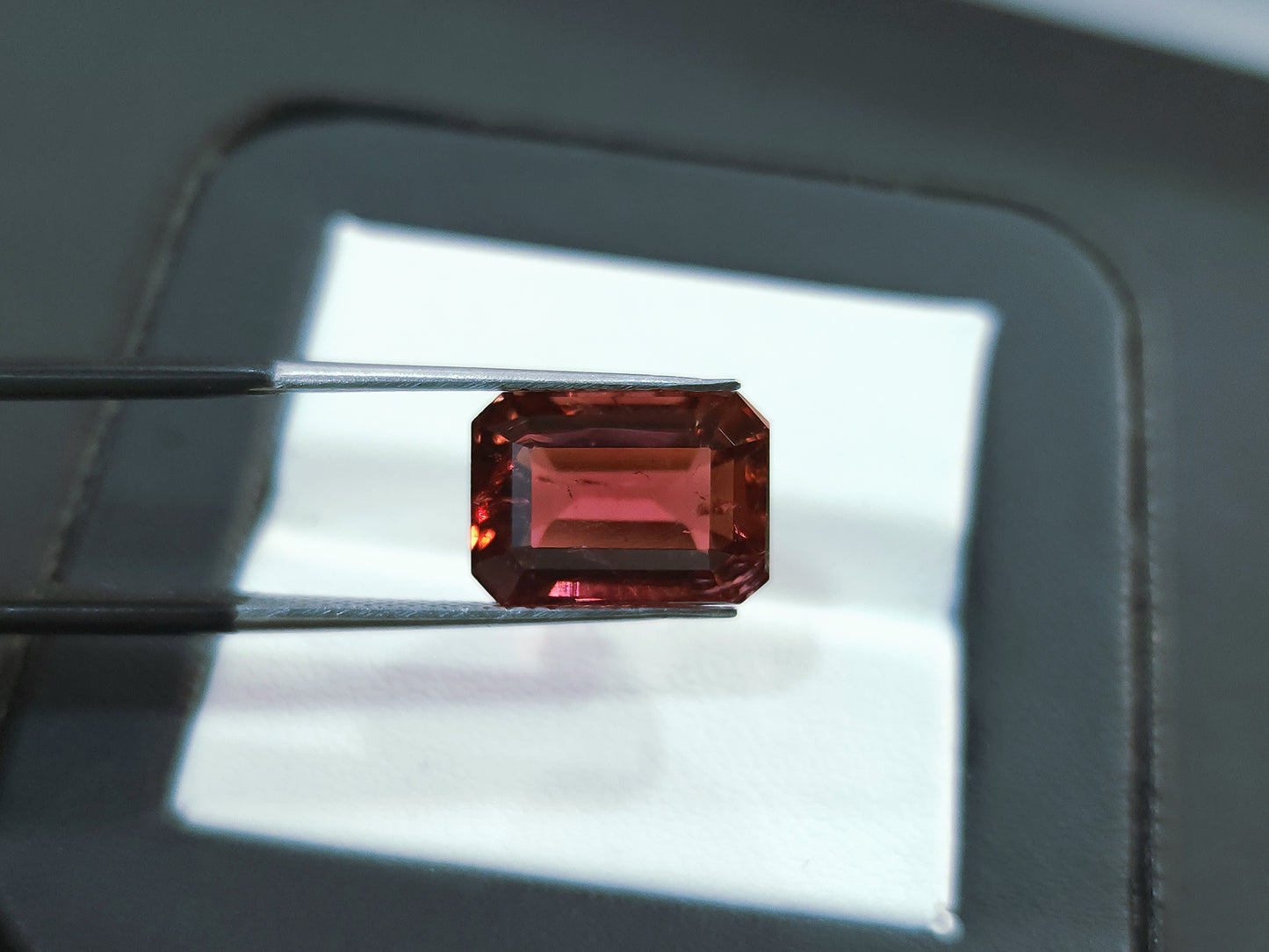 7.37 Carats Natural Pinkish Red Tourmaline Octagon Cut Gemstone