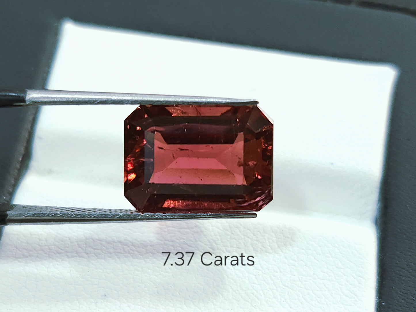 7.37 Carats Natural Pinkish Red Tourmaline Octagon Cut Gemstone