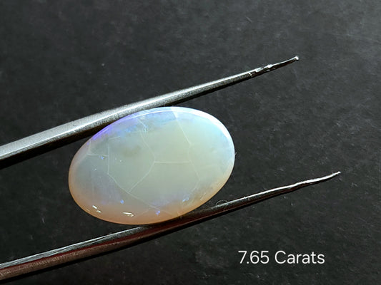 7.65 carat natural Australian opal cabochon with vibrant play of color 12.80x19 mm loose gemstone