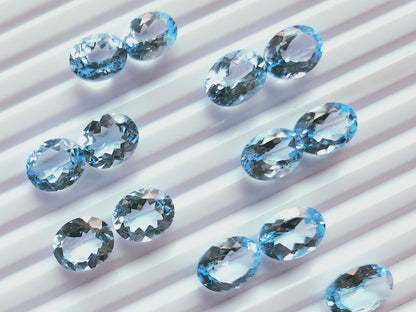 Exclusive! AAA Sky Blue Topaz Oval Shape Pair